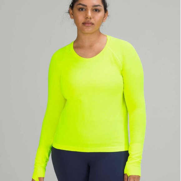 Lululemon Swiftly Tech Long Sleeve Shirt 2.0 *Race Length Highlight Yellow Sz 4 - Picture 1 of 5